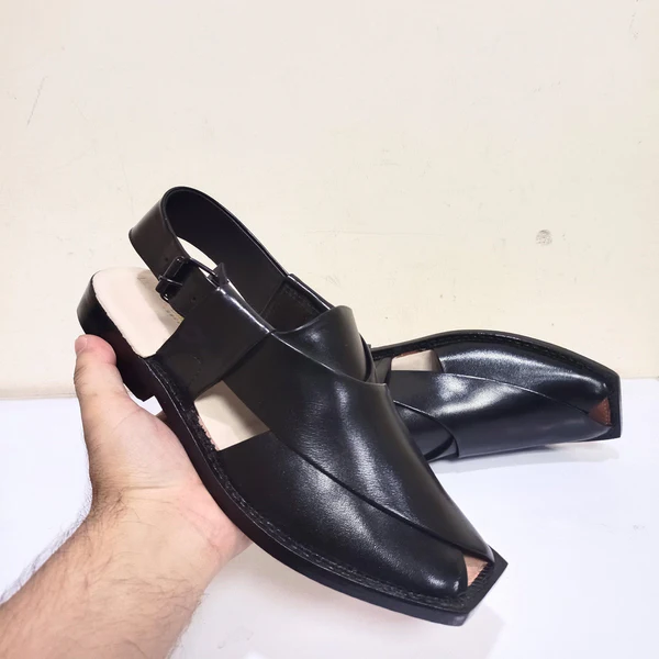 Black Peshawari Chappal With Skin Color Sole Peshawari Chappal Store Black Peshawari Chappal With Skin Color Sole Peshawari Chappal Store